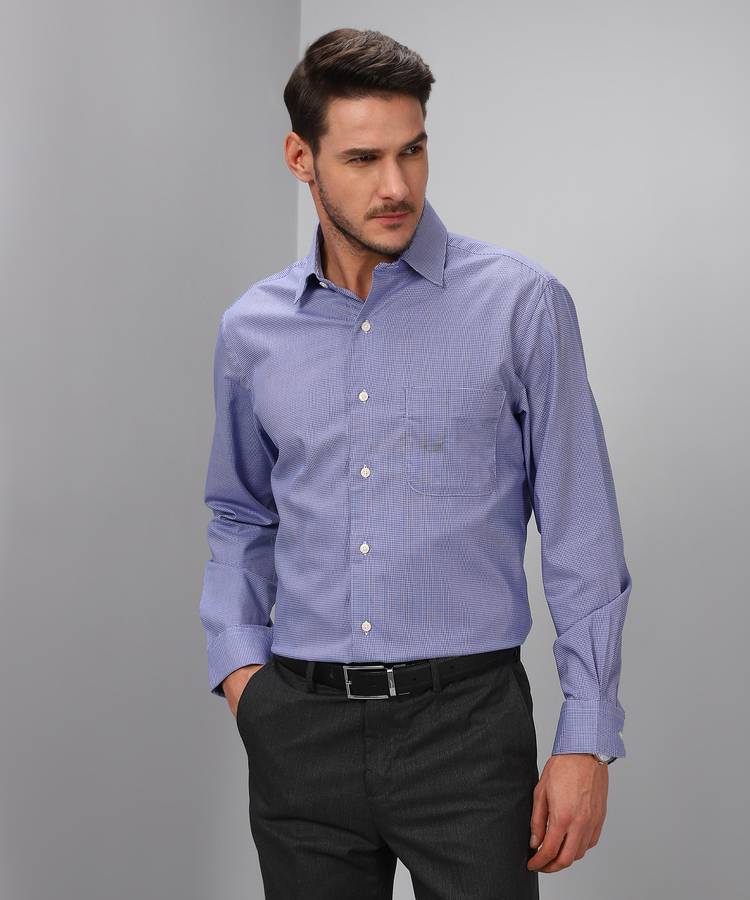 Men Regular Fit Woven Spread Collar Formal Shirt