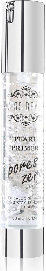 Swiss Beauty Oil Free 18 Hours Long Stay Pearl Primer Pores Zero Silky & Smooth ~ For All Skin Type Primer  - 30 ml Price in India