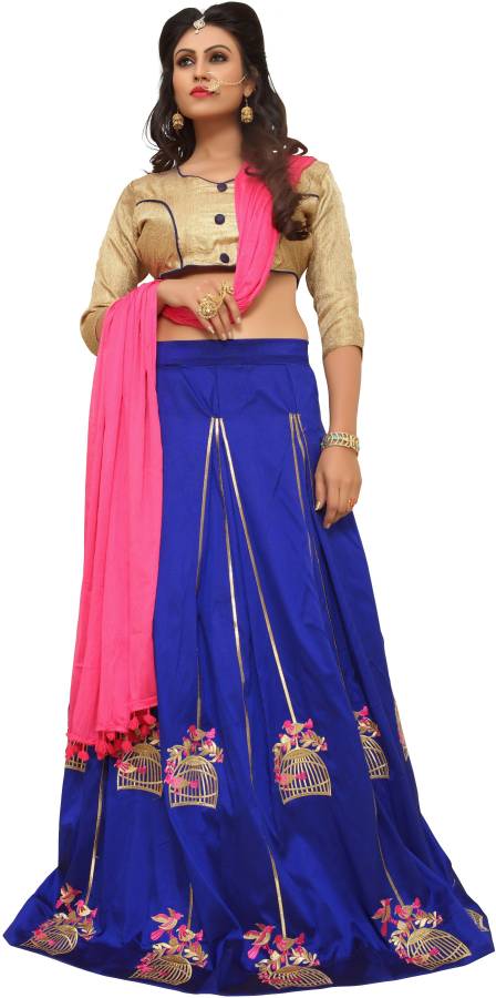 Embroidered Semi Stitched Lehenga Choli Price in India