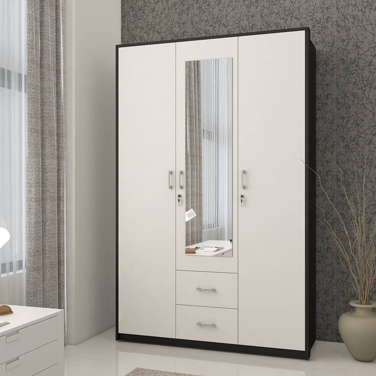 Spacewood Dew Engineered Wood 3 Door Wardrobe