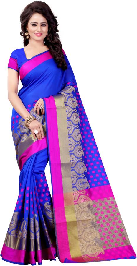 Paisley Banarasi Polycotton Saree Price in India