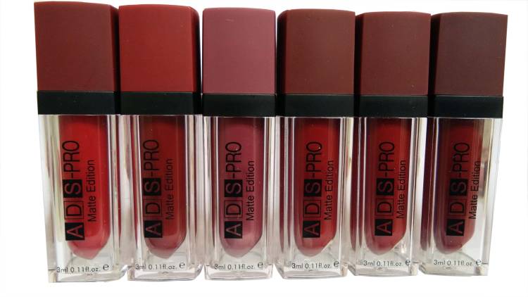 ads Pro Matte Edition Mini Lipgloss 6 Shades, Red, Chrome Red, Grape, Dark Red, Dark Red, Dark Purple Price in India