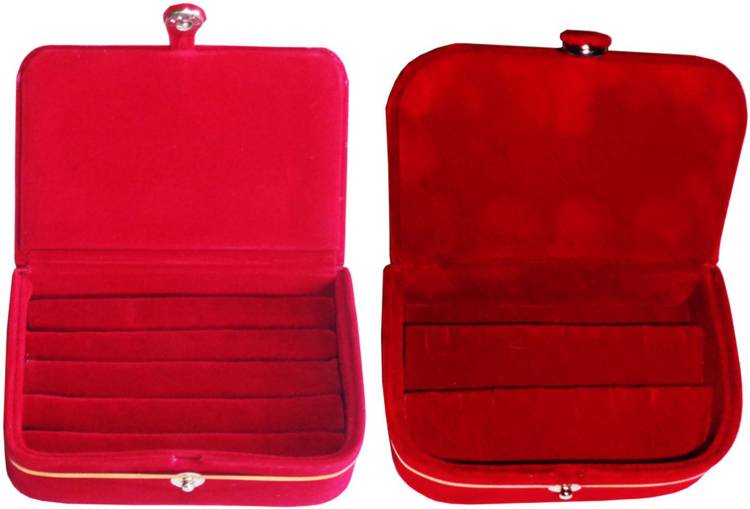ultimatefashionista Combo of 2 velvet Vanity case Ring and Earring storage travelling Folder Box Vanity Box Price in India
