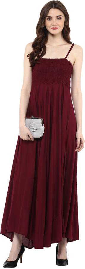 Solid Cotton Rayon Blend Stitched Straight Gown