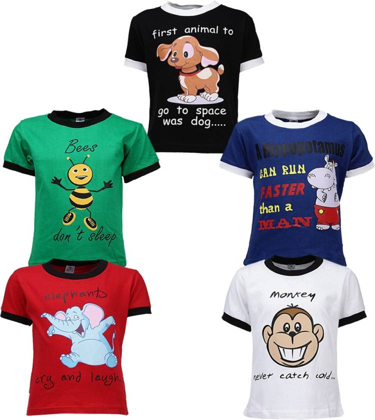 Boys Graphic Print Cotton Blend T Shirt Price in India