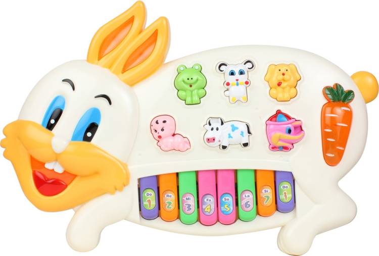 Effe Shoppe Rabbit Piano with music, lights and various sound keys for kids entertainment