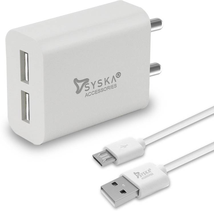 Syska WC-3AD-WH 15.5 W 3.1 A Multiport Mobile Charger with Detachable Cable