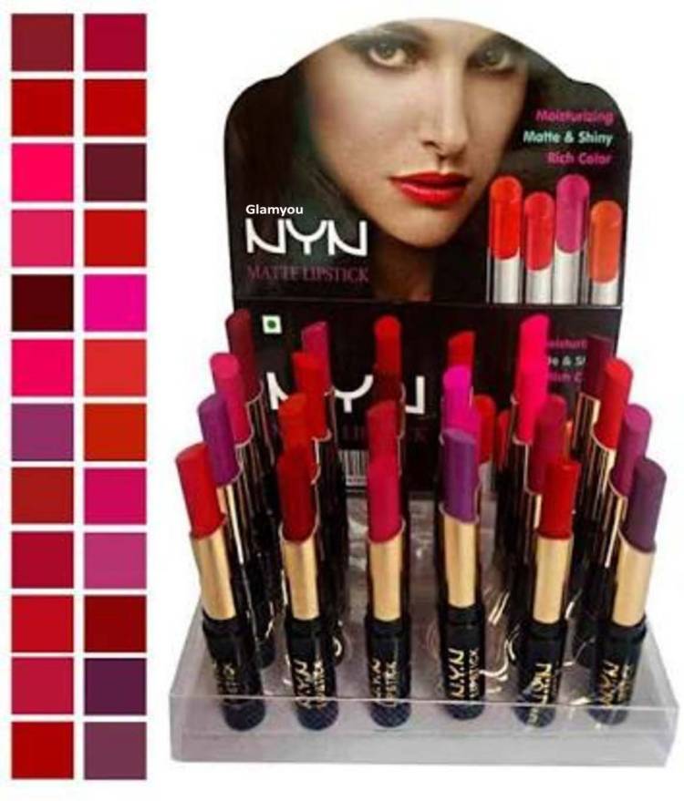 Glamyou NYN Matte Waterproof Lipsticks (Pack of 24) Price in India