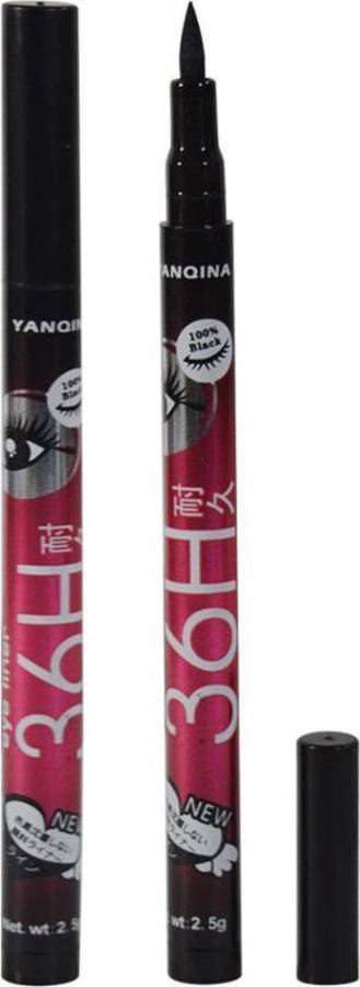 YANQINA waterproof liquid eye liner 36 hours stay pack of 2 6 g Price in India