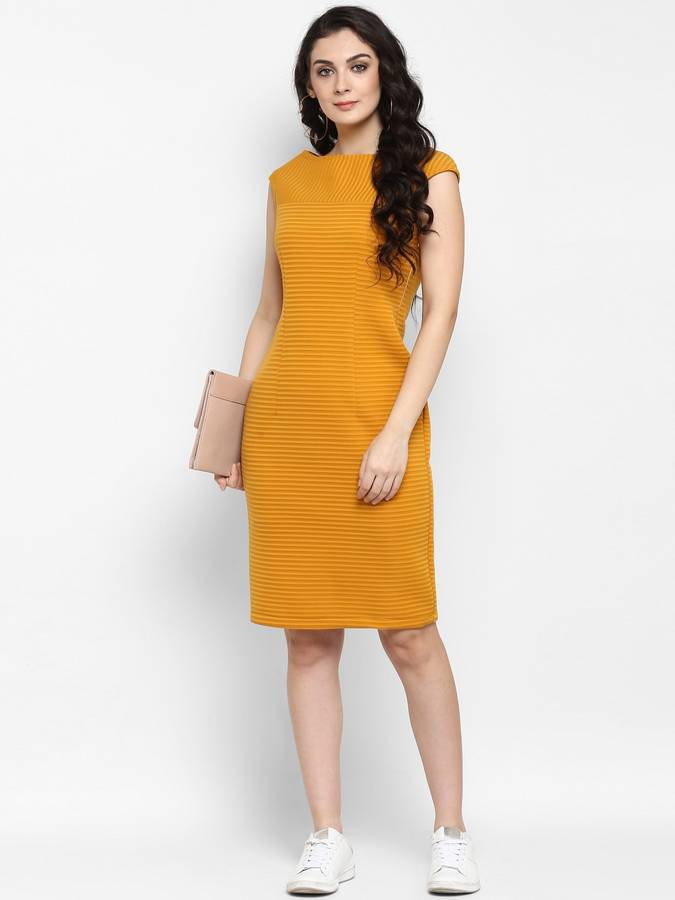 Women Bandage Yellow Dress