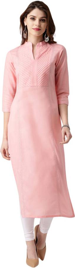 Women Solid Cotton Blend A-line Kurta