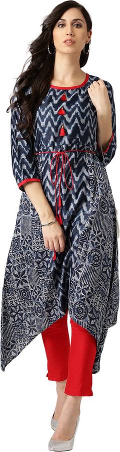 Women Abstract Cotton Blend A-line Kurta