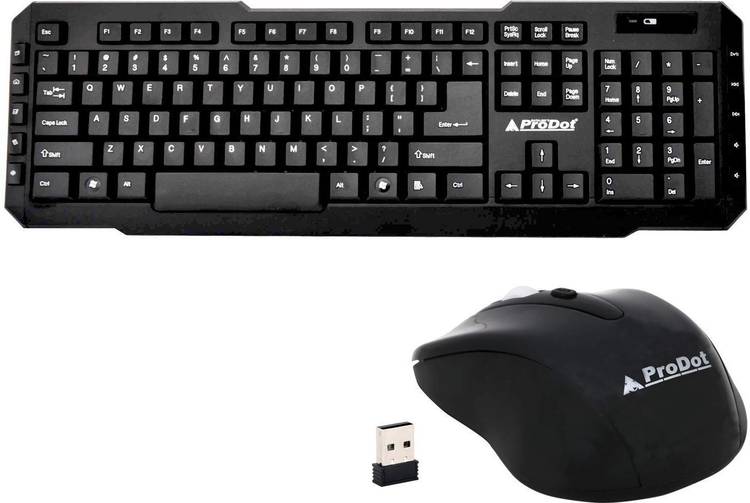 PRODOT TLC-107+145 2.4 Ghz Multimedia Wireless Keyboard and Mouse Combo for PC, Laptop, Android TV and Smart TV Wireless Desktop Keyboard