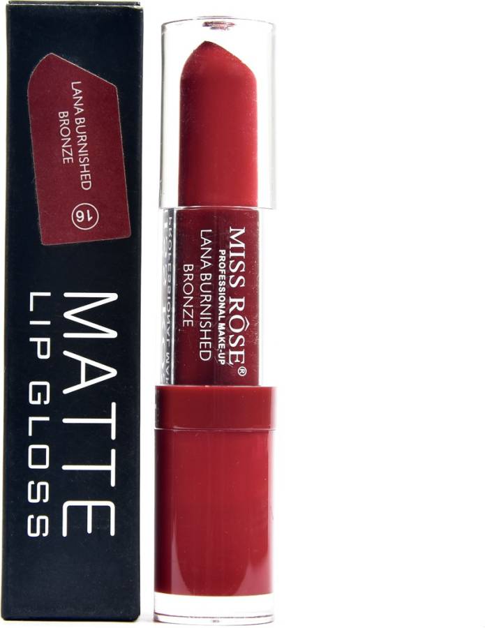 MISS ROSE waterproof red colour matte lip gloss 3 ml mirror bronzed 16 Price in India