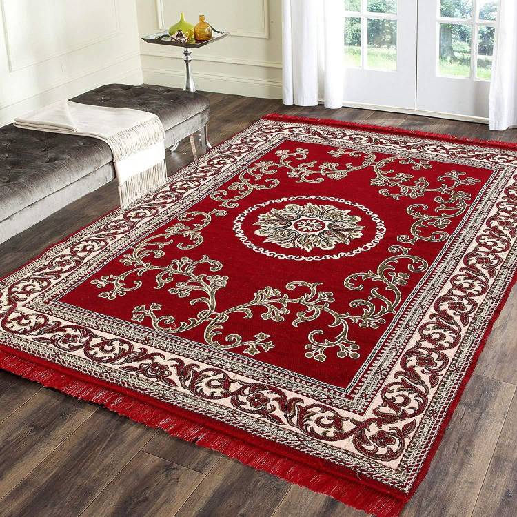 The World Trendz Maroon Cotton Carpet