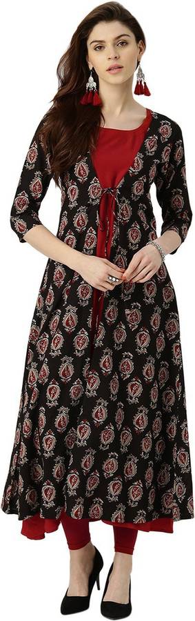 Women Paisley Cotton Blend A-line Kurta