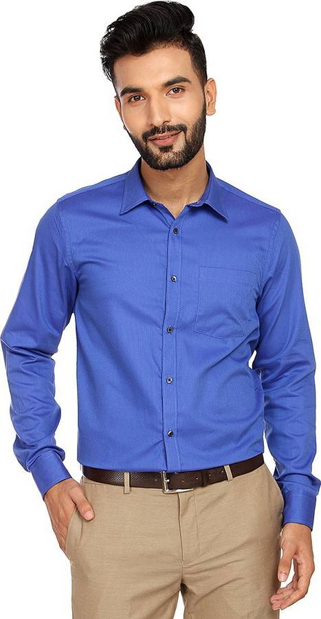 Men Tailored Fit Solid Spread Collar Formal Shirt