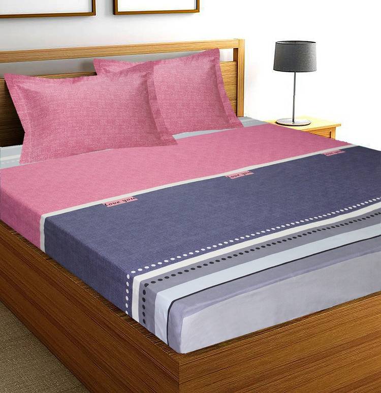 Flipkart SmartBuy 160 TC Microfiber Double Striped Bedsheet