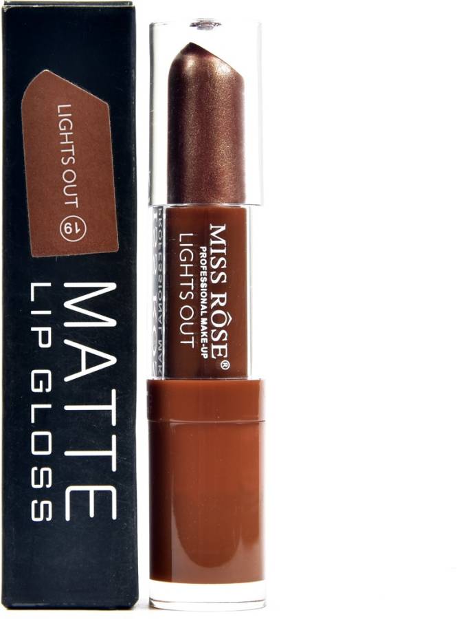 MISS ROSE waterproof brown colour matte lip gloss 3 ml mirror lights out 19 Price in India