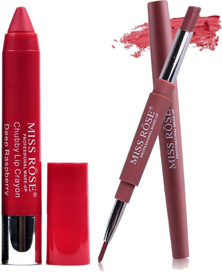 MISS ROSE double head water proof matte lipstick and lip liner chubby 30 Price in India