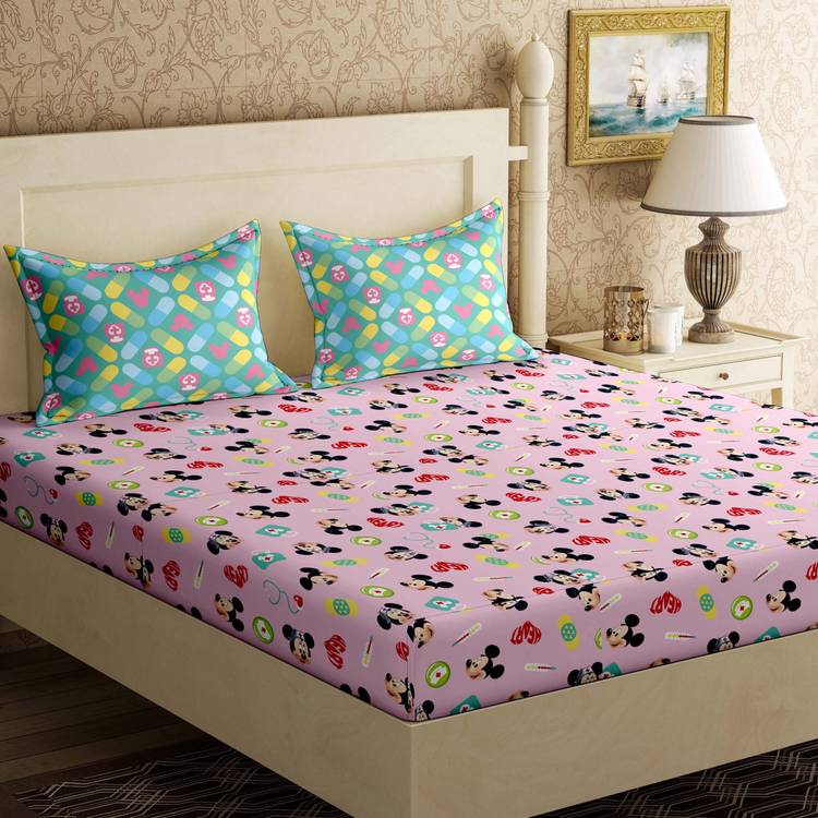 Bella Casa 144 TC Cotton Double Printed Bedsheet