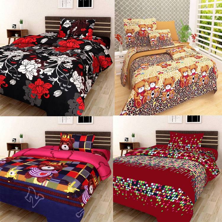 SASA HOMEZ 180 TC Polycotton Single Printed Bedsheet