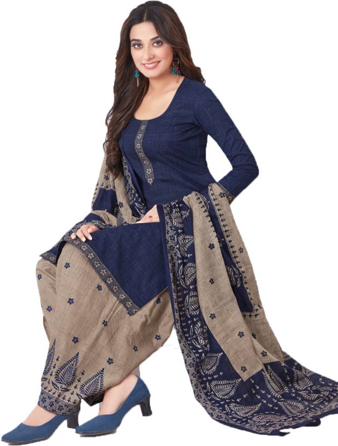 Cotton Blend Printed Salwar Suit Material