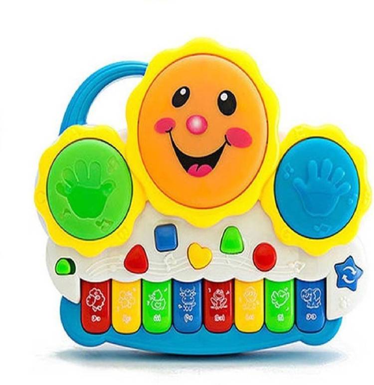 Effe Shoppe Drum Keyboard Musical Toys with Flashing Lights, Animal Sounds And Songs For Toddlers