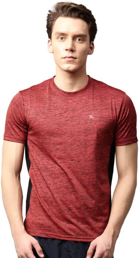 Solid Men Round or Crew Maroon T-Shirt Price in India