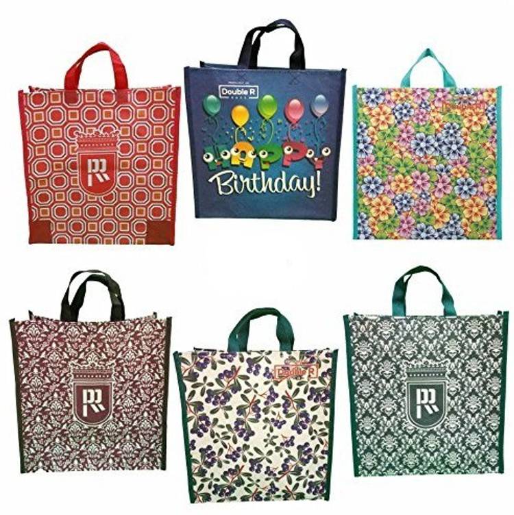 Double R Cotton Shopping Bags by Double R Bags - Kitchen Essentials (Tote/Carry Bag/Medium Reusable Grocery Bags, Pack of 6 Pack of 6 Grocery Bags