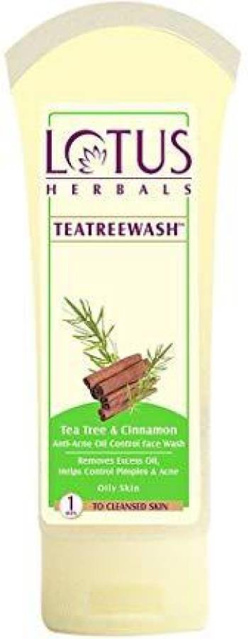LOTUS HERBALS Tea Tree & Cinnamon Anti Acne Oil Control Face Wash Price in India