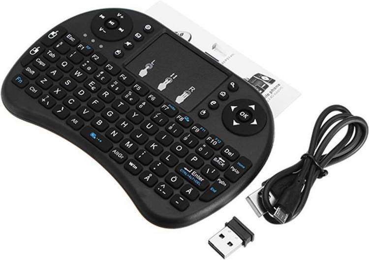 nick jones Mini Wireless Keyboard with built-in Touchpad Mouse (Multifunction Touchpad Keyboard) Compatible with SMART TV, ANDROID TV BOX, Raspberry-pi, android mobile and tablet, laptop ,p.c. Wireless MK08 Bluetooth Multi-device Keyboard