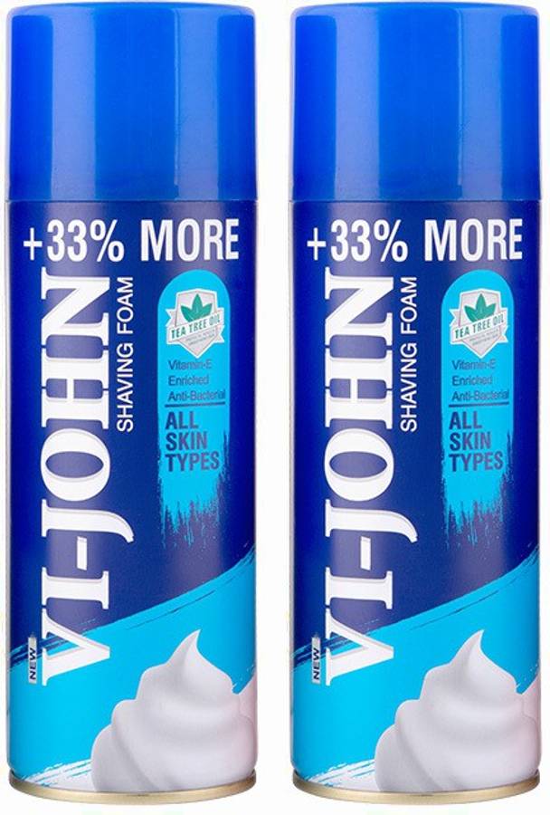 VI-JOHN VIJOHN Shaving Foam 400GM All Type Skin (Pack of 2)