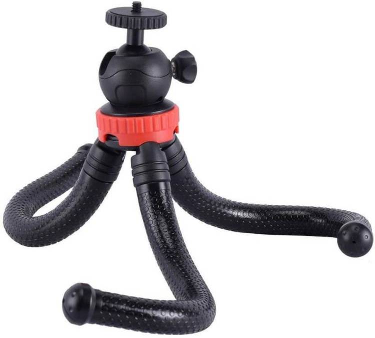 Adofys Flexible Gorillapod Tripod with 360° Rotating Ball Head Tripod for All DSLR Cameras(Max Load 2 kgs) And Mobile Phones With Free Heavy Duty Mobile Holder(Black) Tripod