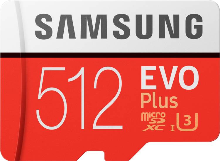 Samsung Evo Plus 512 GB MicroSDXC Class 10 100 MB/s  Memory Card