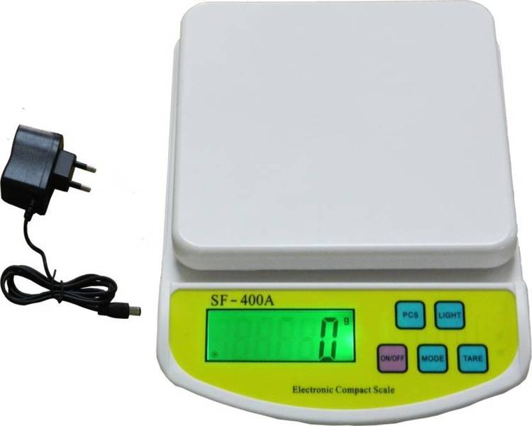 Shrines Digital 10kg x 1g Kitchen Scale Balance Multi-purpose weight measuring machine with Adapter Weighing Scale