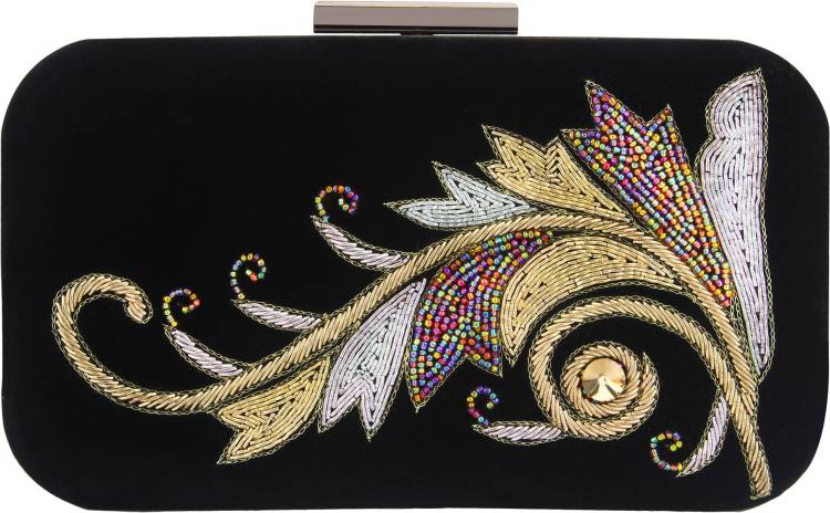 Party Black  Clutch  - Regular Size Price in India