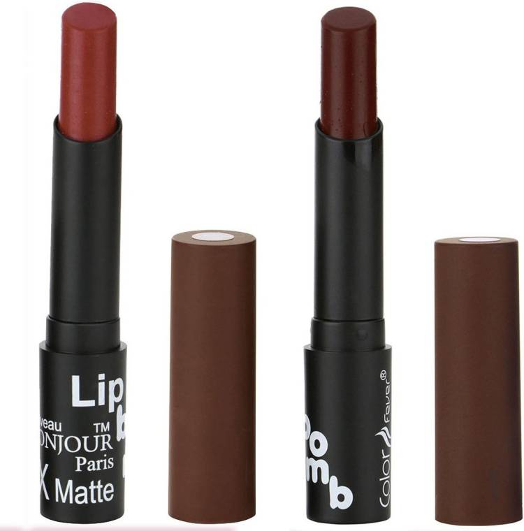 BONJOUR PARIS Creamy Matte Lip Sugar Lipsticks (Set Of 2)A1 Price in India