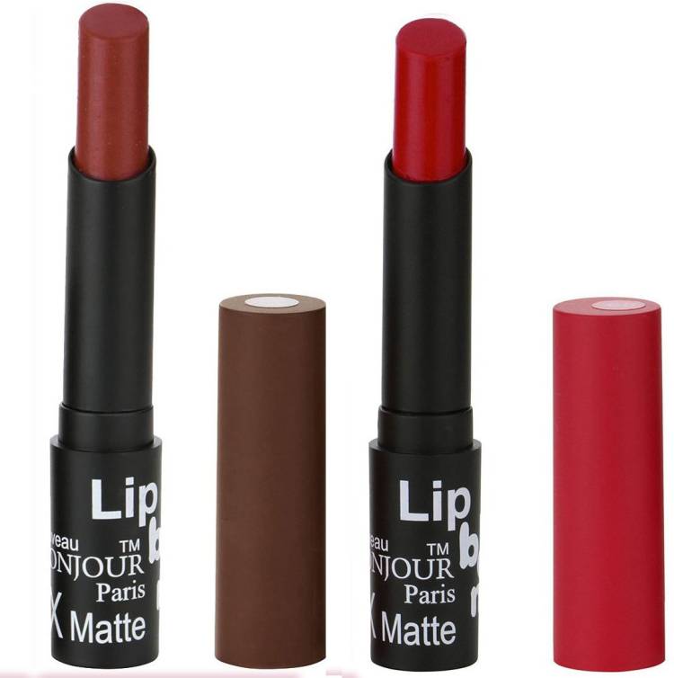BONJOUR PARIS Creamy Matte Lip Sugar Lipsticks (Set Of 2)A8 Price in India