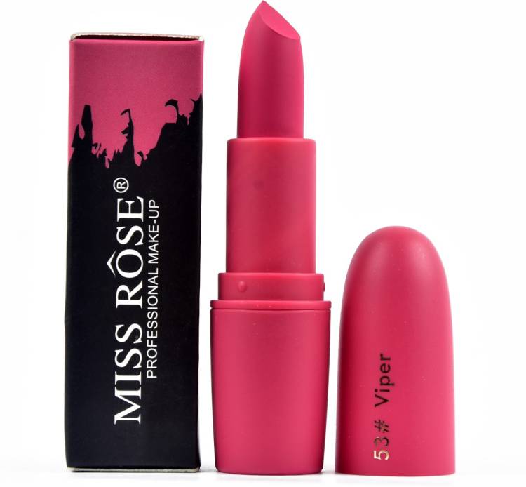 MISS ROSE Soft cream matte water proof long lasting pink colour bullet lipstick viper 53 Price in India