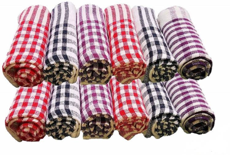 SBTs COLLECTIONS Pack of 12 Cleaning Cloth Kitchen Towel Multipurpose Kitchen Napkin Table Wipe Multicolor Napkins (12 Sheets) Multicolor Napkins