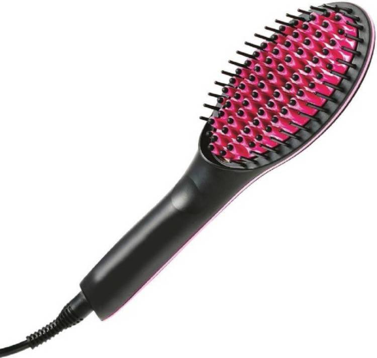 Holiday Straight Ceramic Brush with LCD Display (Black/Pink) Hair Straightener (Black, Pink) Hair straightener Brush Multi colour Hair Straightener Price in India