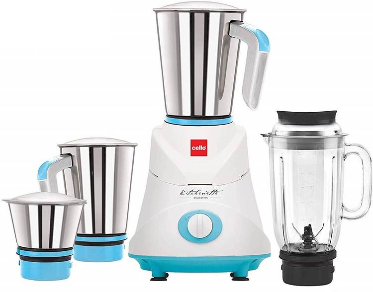 cello ELITE + MIXER GRINDER WITH 4 JAR 500 Mixer Grinder (4 Jars, White, Blue)