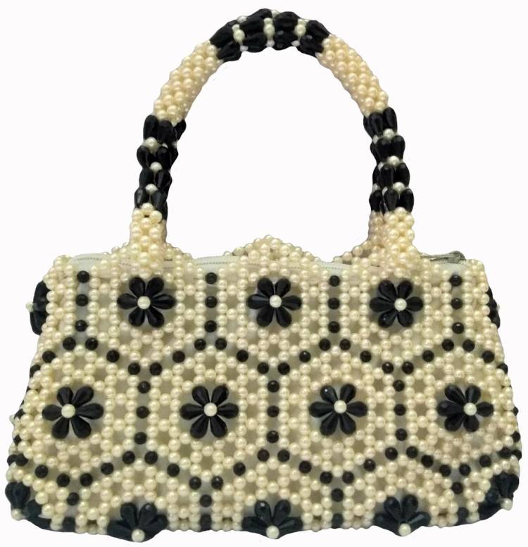 Women Black, Beige Hand-held Bag - Regular Size Price in India