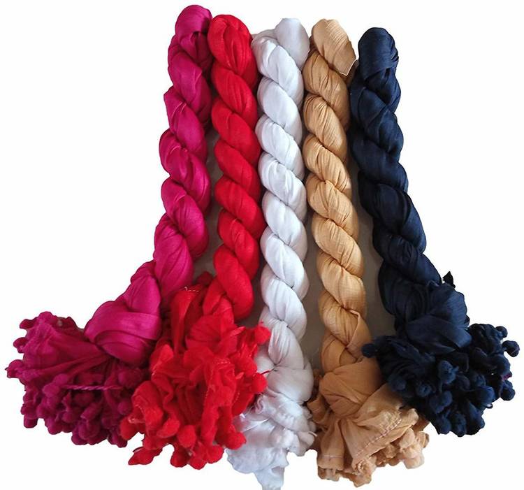 Cotton Blend Solid Dark Blue, Red, White, Pink, Beige Women Dupatta