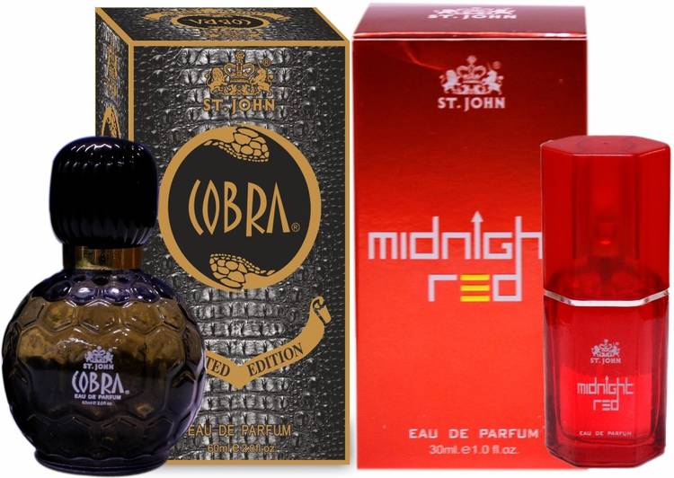 ST-JOHN Couple Perfume Gift Set Cobra 60ml , MIDNIGHT RED (PACK 3) Eau de Parfum  -  90 ml