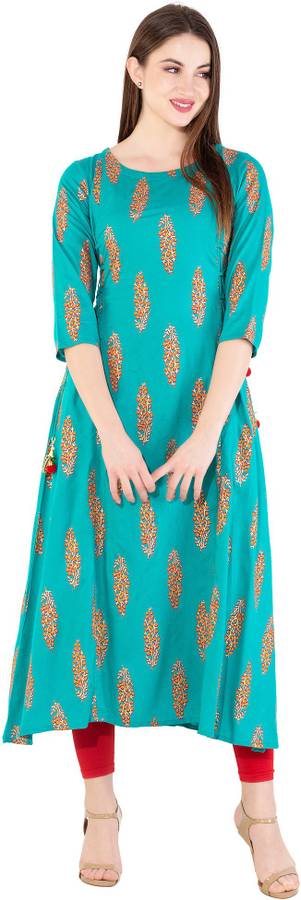 Women Printed Rayon A-line Kurta