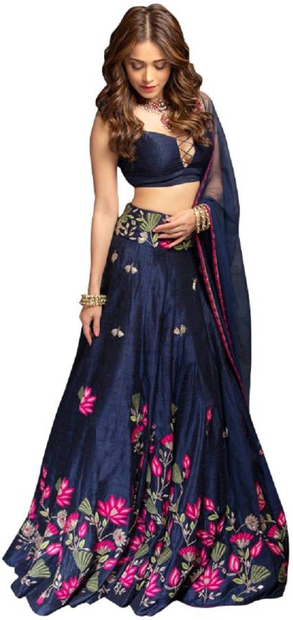 Self Design, Embroidered Semi Stitched Lehenga Choli Price in India