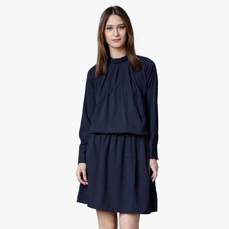 Women Blouson Dark Blue Dress