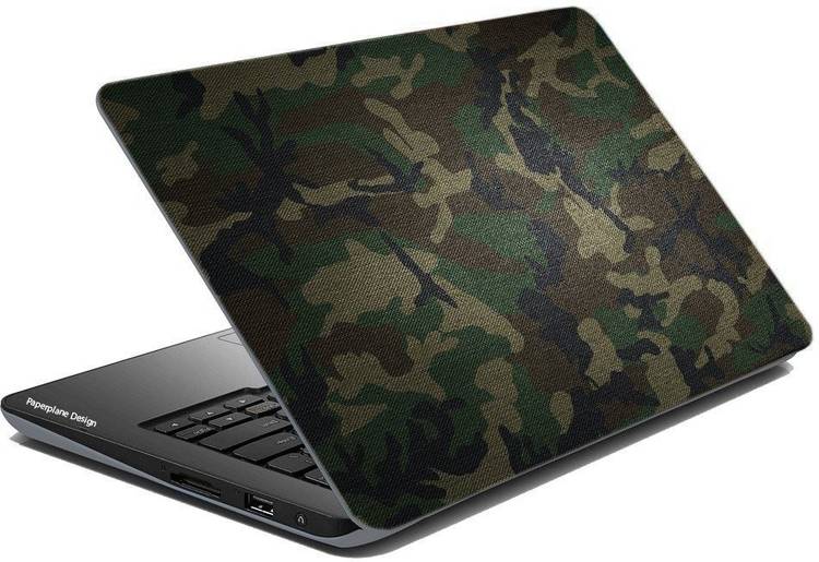 Paper Plane Design Laptop Skin Sticker | Army Style || Fits Dell, Hp, Toshiba, Acer, Asus and for all models (Upto 15.6 inches) PVC (Polyvinyl Chloride) Laptop Decal 15.6